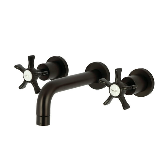 Kingston Brass KS8125NX Hamilton Double-Handle 3-Hole Wall Mount Bathroom Faucet in Oil Rubbed Bronze