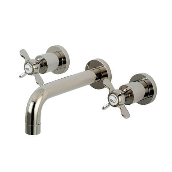 Kingston Brass KS8126BEX Essex 2-Handle 8 in. Wall Mount Bathroom Faucet, Polished Nickel