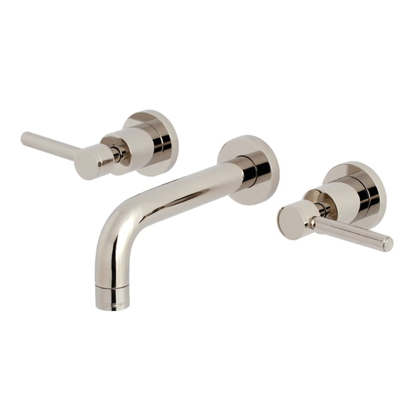 Kingston Brass KS8126DL Concord Double-Handle 3-Hole Wall Mount Bathroom Faucet in Polished Nickel