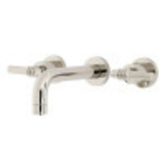 Kingston Brass KS8126ML Milano 2-Handle 8 in. Wall Mount Bathroom Faucet, Polished Nickel