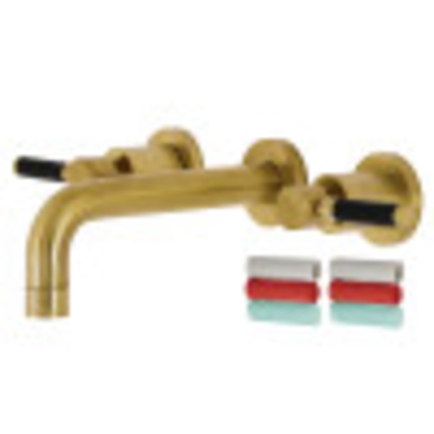 Kaiser Brushed Brass 2-Handle Modern Wall Mount Bathroom Faucet