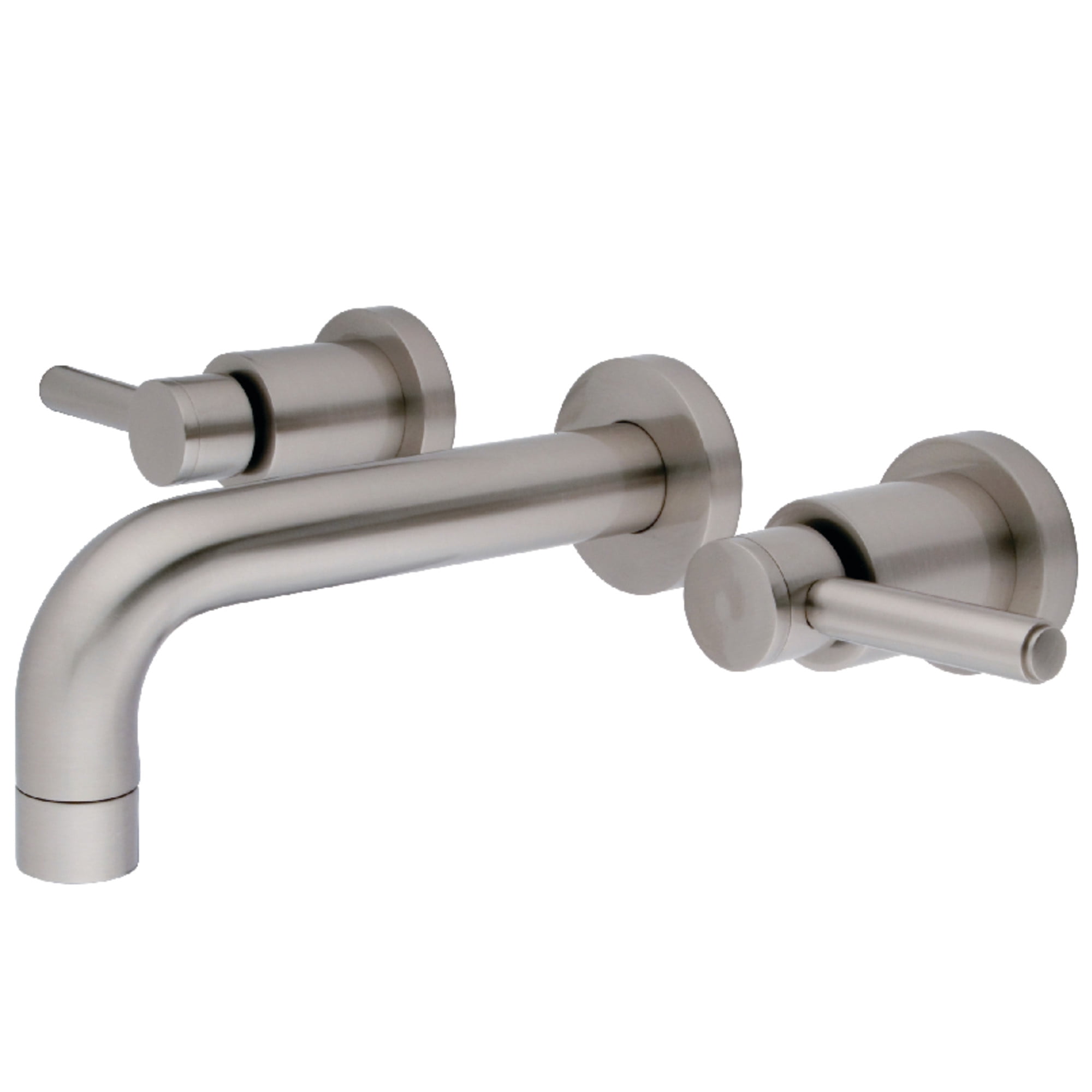 Kingston Brass KS8128DL Concord Double-Handle 3-Hole Wall Mount Bathroom Faucet in Brushed Nickel