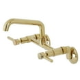 thumbnail image 1 of Kingston Brass KS823PB Concord Two-Handle Wall-Mount Kitchen Faucet, Polished Brass, 1 of 5