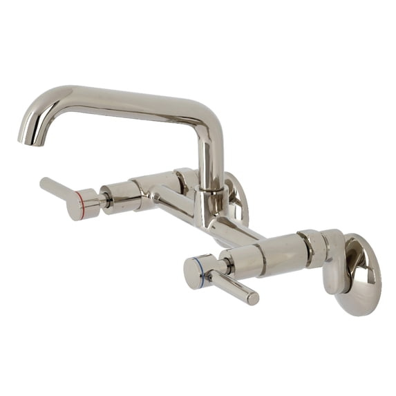 Kingston Brass KS823PN Concord Two-Handle Wall-Mount Kitchen Faucet, Polished Nickel