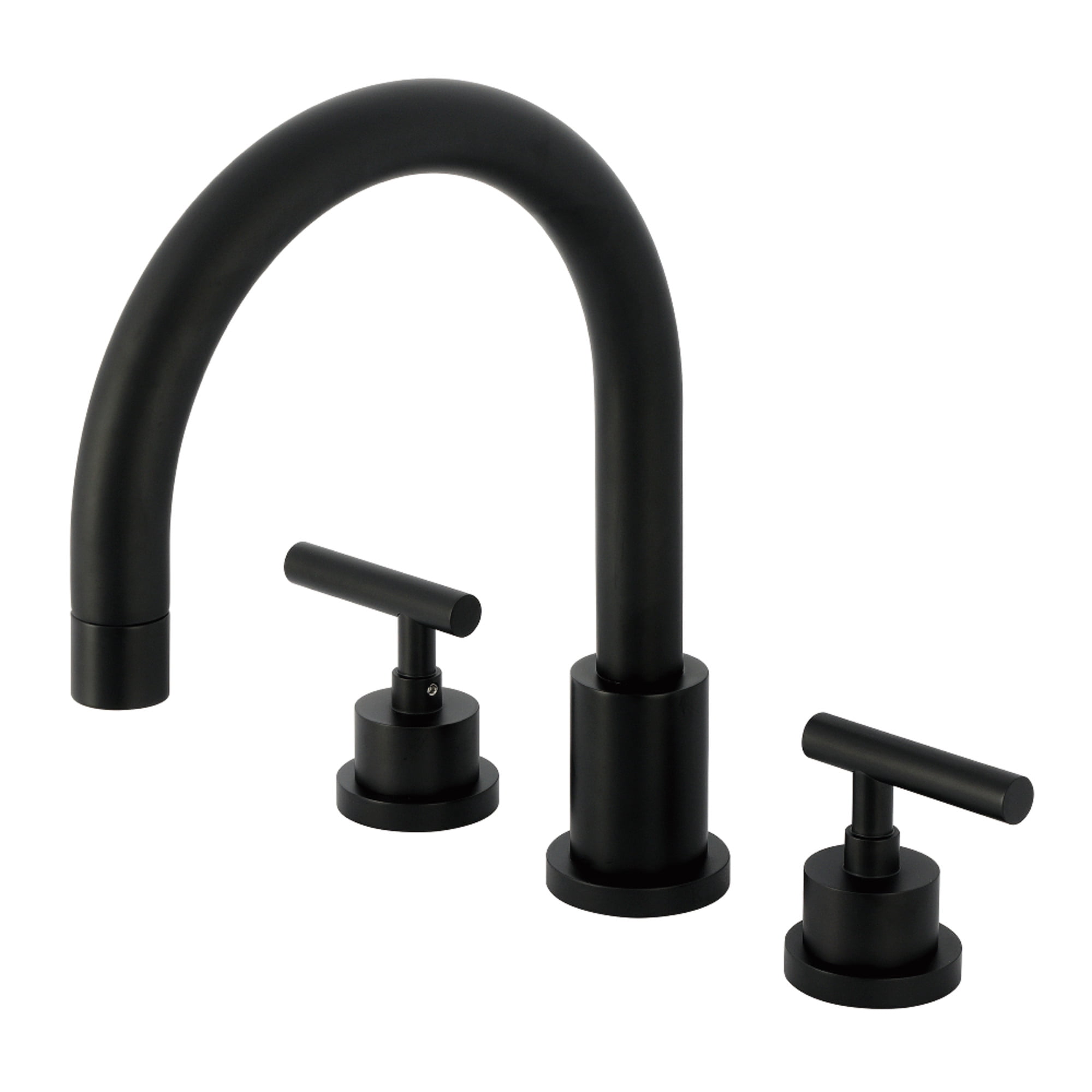 Kingston Brass KS8320CML Manhattan Two-Handle Deck Mount Roman Tub Faucet, Matte Black
