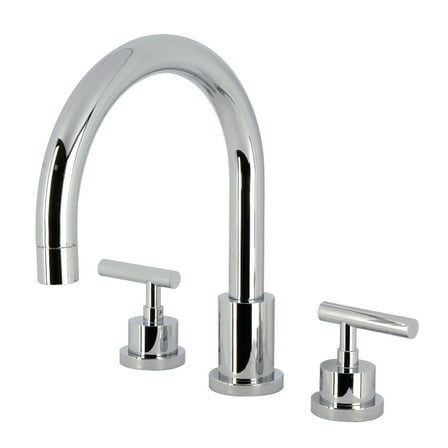 Kingston Brass KS8321CML Manhattan Two-Handle Deck Mount Roman Tub Faucet, Polished Chrome