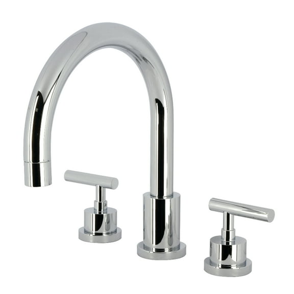 Kingston Brass KS8321CML Manhattan Two-Handle Deck Mount Roman Tub Faucet, Polished Chrome