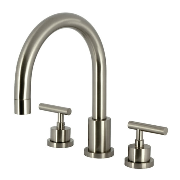 Kingston Brass KS8328CML Manhattan Two-Handle Deck Mount Roman Tub Faucet, Brushed Nickel