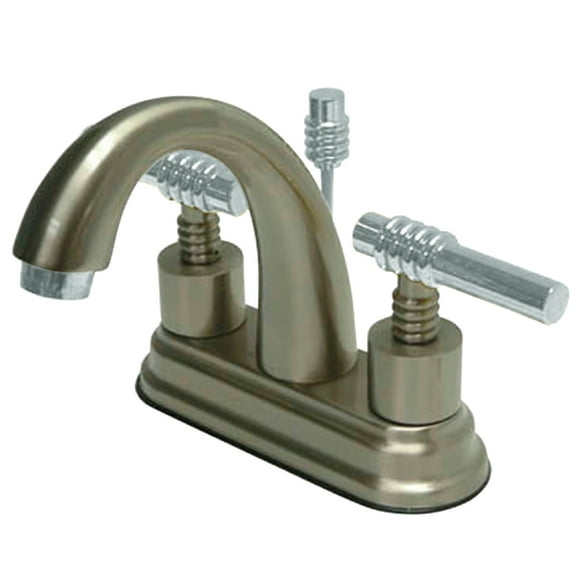 Kingston Brass Milano Two Handle 4" Centerset Lavatory Faucet with Brass Pop-up