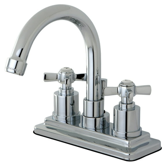 Kingston Brass KS8661ZX Millennium 4 in. Centerset Bathroom Faucet with Brass Pop-Up, Polished Chrome