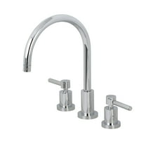 Kingston Brass KS8721DLLS Widespread Kitchen Faucet, Polished Chrome