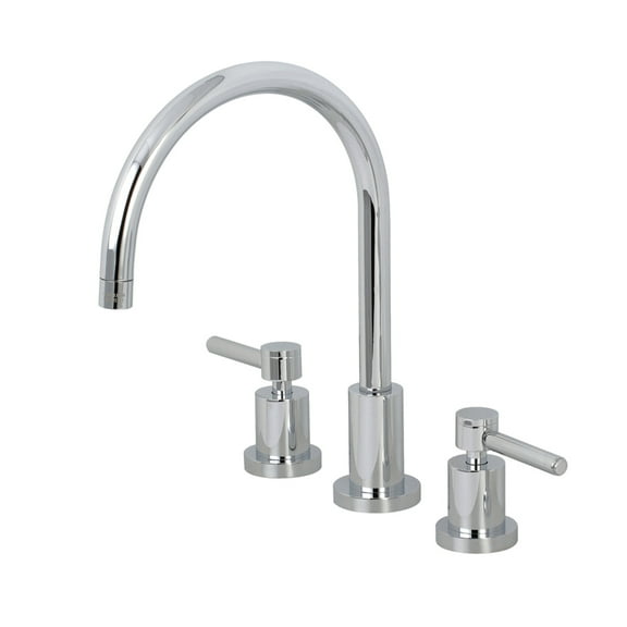Kingston Brass KS8721DLLS Widespread Kitchen Faucet, Polished Chrome