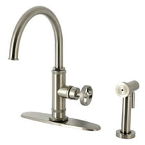 Kingston Brass KSD2438RNX Ostro Single-Handle 2-Hole Deck Mount Kitchen Faucet in Brushed Nickel