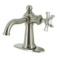 thumbnail image 1 of Kingston Brass KSD3548NX Hamilton One-Handle Single-Hole Bathroom Faucet with Deck Plate and Push Pop-Up Drain, Brushed Nickel, 1 of 7