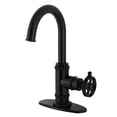 thumbnail image 1 of Kingston Brass KSD8500RKZ Wendell Single-Handle Bar Faucet with Knurled Handle, Matte Black, 1 of 6