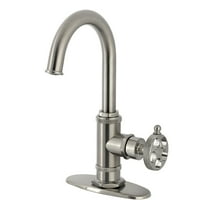 Kingston Brass KSD8508RKX Webb Single-Handle Bar Faucet with Knurled Handle, Brushed Nickel