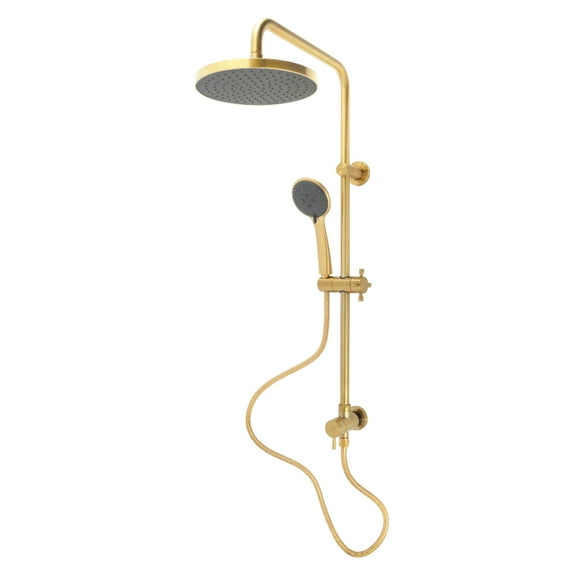 Kingston Brass KSG2397D Concord Wall Mount Rain Drop Shower System with Hand Shower in Brushed Brass