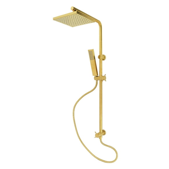 Kingston Brass KSG2627D Claremont Wall Mount Rain Drop Shower System with Hand Shower in Brushed Brass