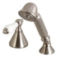thumbnail image 1 of Kingston Brass KSK2368PLTR Deck Mount Hand Shower with Diverter for Roman Tub Faucet, Brushed Nickel, 1 of 5