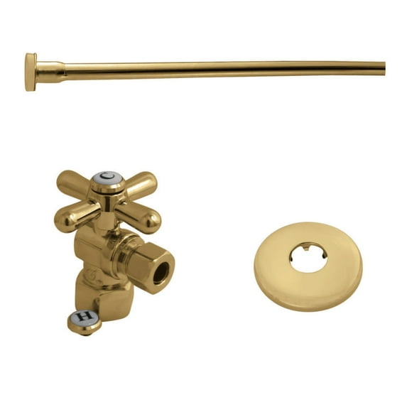Kingston Brass KTK102P Trimscape Toilet Supply Kit, 1/2" IPS x 3/8" O.D. Comp, Polished Brass