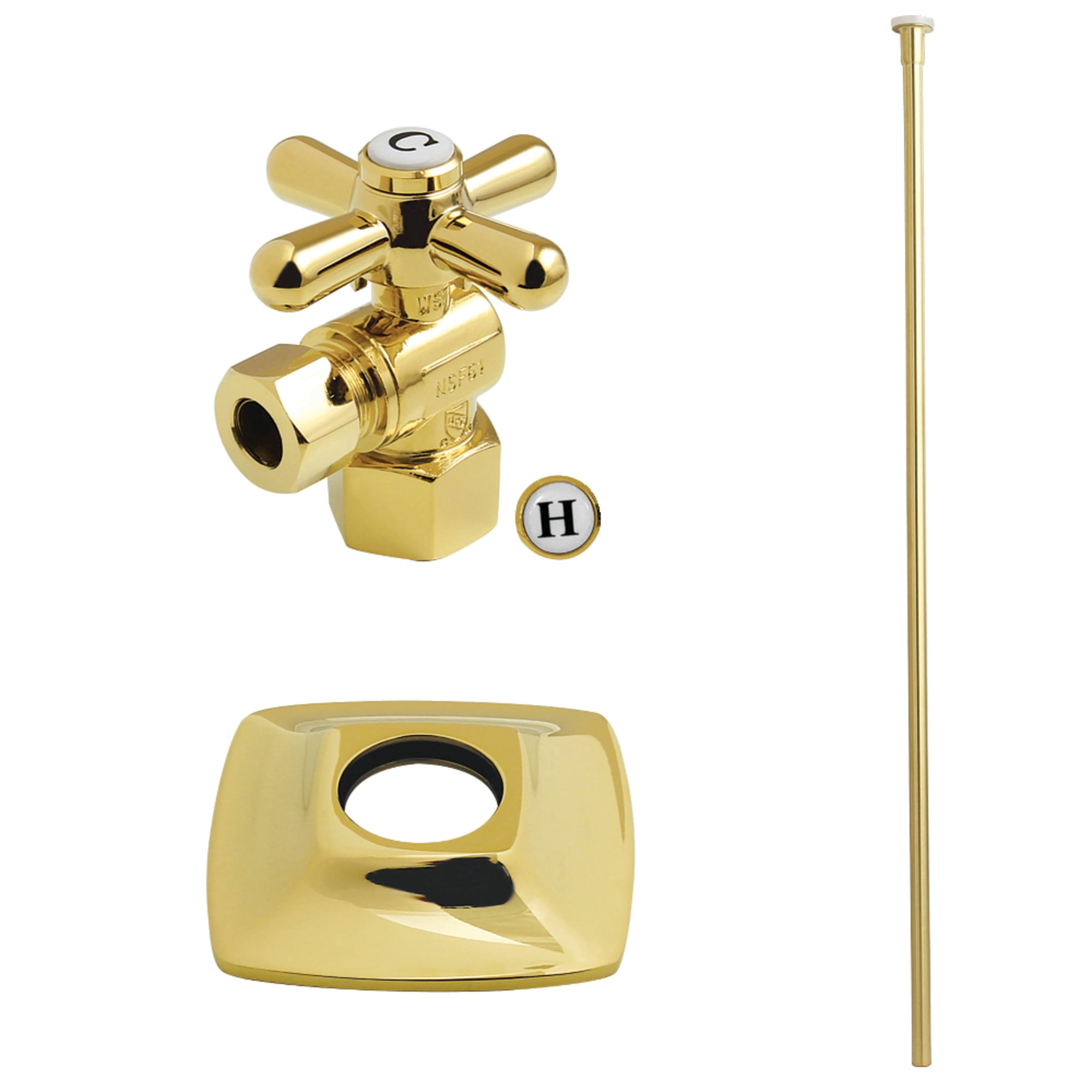 Kingston Brass KTK110P2 Traditional Plumbing Toilet Trim Kit with Flange in Polished Brass