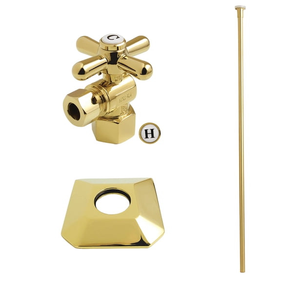 Kingston Brass KTK130P2 Traditional Plumbing Toilet Trim Kit with Flange in Polished Brass