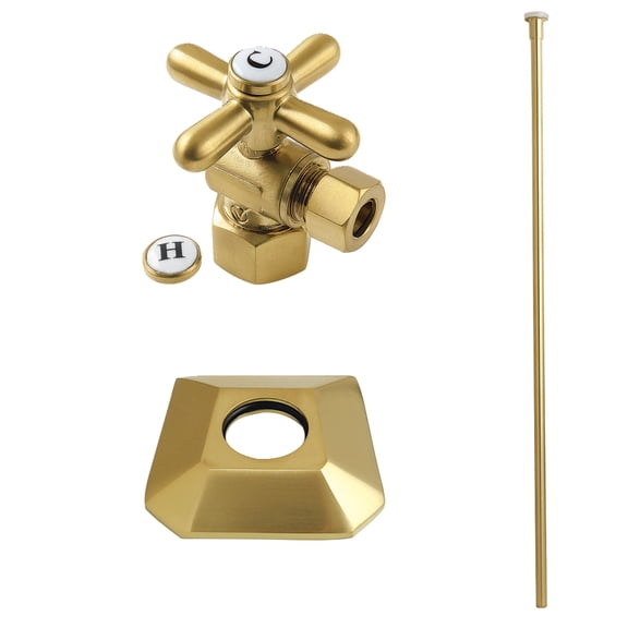 Kingston Brass KTK130P7 Traditional Plumbing Toilet Trim Kit with Flange in Brushed Brass