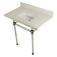 thumbnail image 1 of Kingston Brass KVPB36WQASQ8 36X22 White Quartz Vanity with Sink and Acrylic Feet Combo, White Quartz/Brushed Nickel, 1 of 5