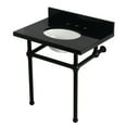 thumbnail image 1 of Kingston Brass KVPK3030KB0 Templeton 30" Black Granite Console Sink with Brass Legs (8-Inch, 3-Hole), Black Granite/Matte Black, 1 of 4