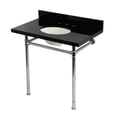 thumbnail image 1 of Kingston Brass KVPK36228K381 Imperial 36" Black Granite Console Sink with Stainless Steel Legs (8-Inch, 3-Hole), Black Granite/Polished Chrome, 1 of 4