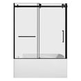 thumbnail image 1 of Kingston Brass KVTAM6032L210 60-Inch Acrylic Rectangular 3-Wall Alcove Tub Combo with Tub Door (Left Hand Drain) in White/Matte Black, 1 of 9