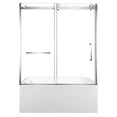 thumbnail image 1 of Kingston Brass KVTAP603216L1 60-Inch Acrylic Rectangular 3-Wall Anti-Skid Alcove Tub Combo with Tub Door (Left Hand Drain) in White/Polished Chrome, 1 of 9