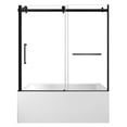 thumbnail image 1 of Kingston Brass KVTAP603222R0 60-Inch Acrylic Rectangular 3-Wall Alcove Tub Combo with Tub Door (Right Hand Drain) in White/Matte Black, 1 of 9