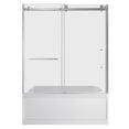 thumbnail image 1 of Kingston Brass KVTAP6032L21A8 60-Inch Acrylic Rectangular 3-Wall Anti-Skid Alcove Tub Combo with Tub Door (Left Hand Drain) in White/Brushed Nickel, 1 of 9
