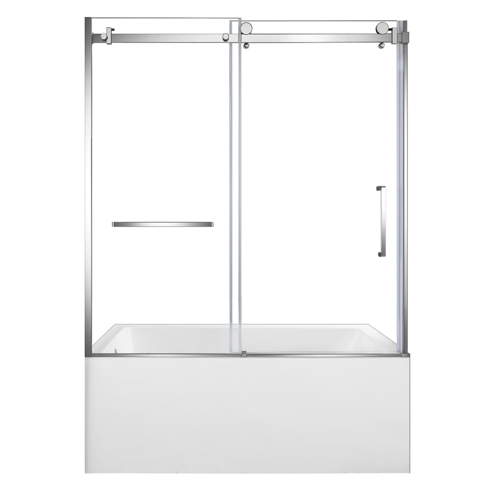 Kingston Brass KVTAP603622L1 60-Inch Acrylic Rectangular 3-Wall Alcove Tub Combo with Tub Door (Left Hand Drain) in White/Polished Chrome