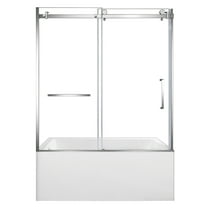 Kingston Brass KVTAP603622L1 60-Inch Acrylic Rectangular 3-Wall Alcove Tub Combo with Tub Door (Left Hand Drain) in White/Polished Chrome