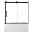 thumbnail image 1 of Kingston Brass KVTDE603122R0 60-Inch Acrylic Rectangular 3-Wall Alcove Tub Combo with Tub Door (Right Hand Drain) in White/Matte Black, 1 of 9