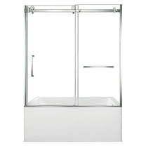Kingston Brass KVTDE603122R1 60-Inch Acrylic Rectangular 3-Wall Alcove Tub Combo with Tub Door (Right Hand Drain) in White/Polished Chrome