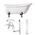 thumbnail image 1 of Aqua Eden KVTDE692823C1 67" Acrylic Oval Single Slipper Clawfoot Tub with Faucet, Drain and Supply Lines Combo, Glossy White/Polished Chrome, 1 of 4