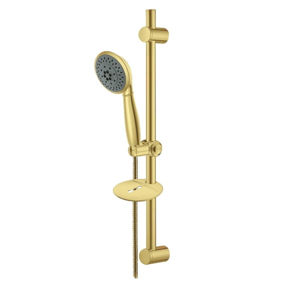 Kingston Brass KX2522SBBPB Vilbosch 5-Function Hand Shower with Slide Bar Kit, Polished Brass