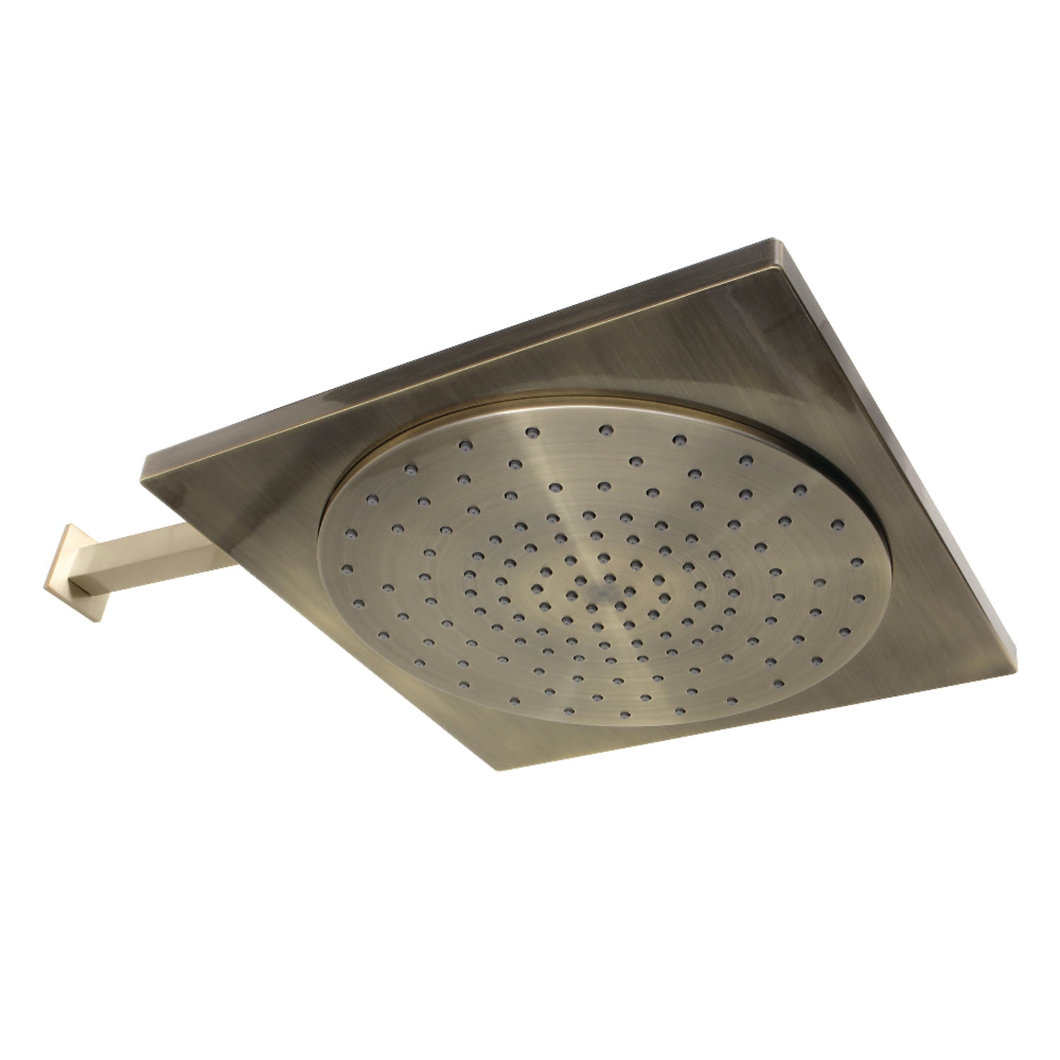 Kingston Brass KX8223CK Shower Scape 12" Rainfall Square Shower Head with 16" Shower Arm, Antique Brass