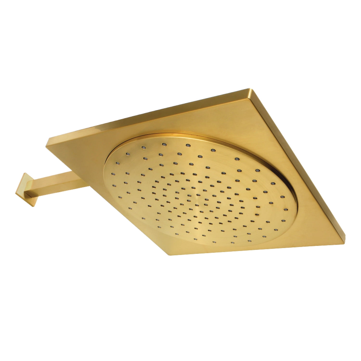 Kingston Brass KX8227CK Shower Scape 12" Rainfall Square Shower Head with 16" Shower Arm, Brushed Brass