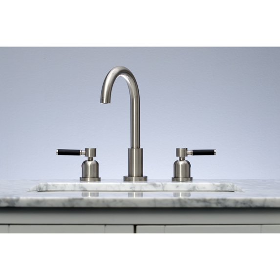 Kingston Brass Kaiser 8-in. Widespread Bathroom Faucet Brushed Nickel Brushed, Nickel Finish