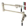thumbnail image 1 of Kingston Brass KS4106DKL Kaiser Two-Handle 1-Hole Wall Mount Pot Filler Faucet in Polished Nickel, 1 of 8