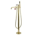 thumbnail image 1 of Kingston Brass KS7032DKL Kaiser Freestanding Tub Faucet with Hand Shower, Polished Brass, 1 of 8