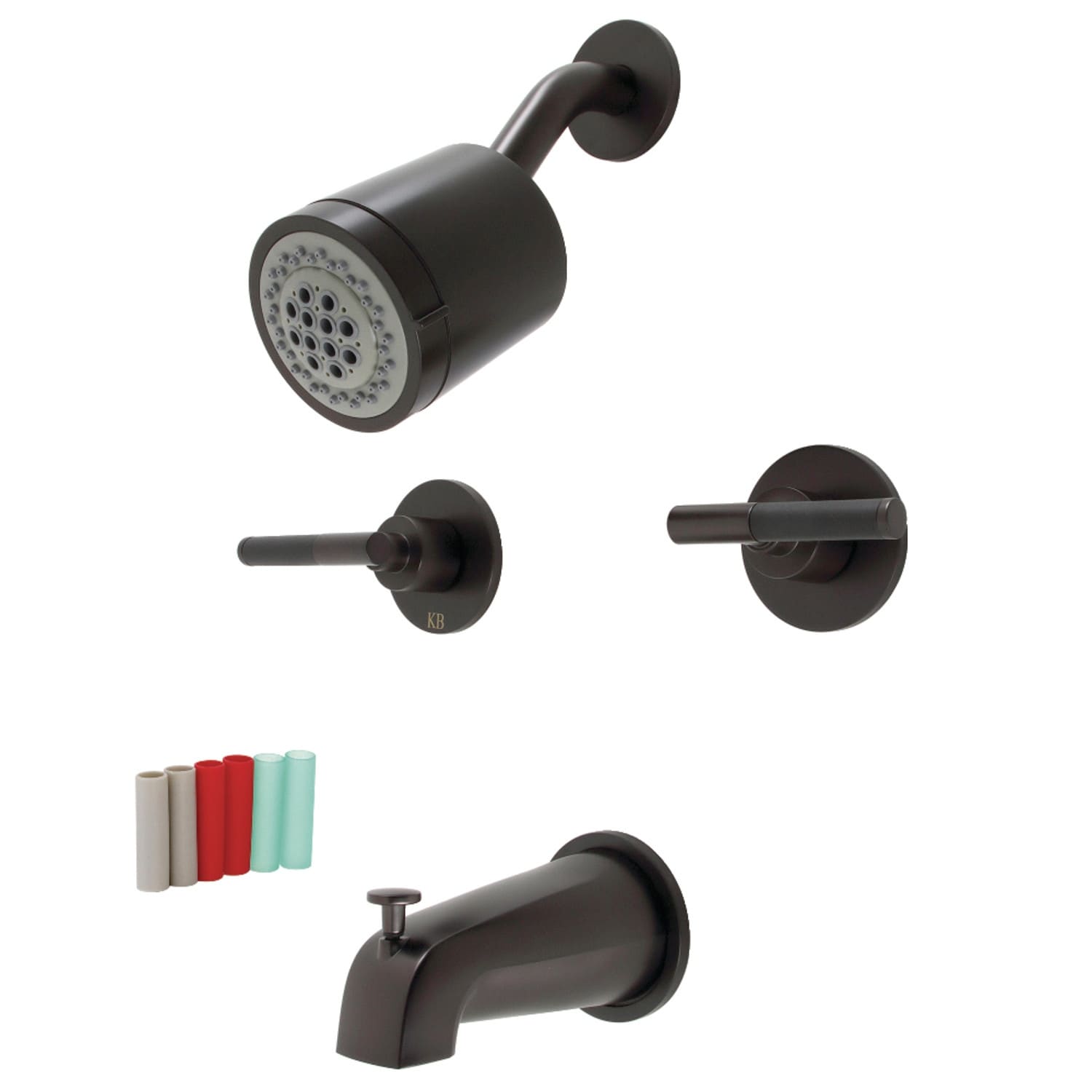 Kingston Brass Kaiser Two-Handle Tub and Shower Faucet Oil Rubbed ...