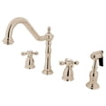 thumbnail image 1 of Kingston Brass Widespread Kitchen Faucets With Polished Nickel KB1796AXBS, 1 of 3
