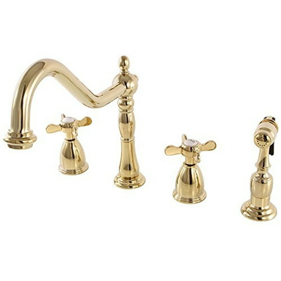 Kingston Brass KB1792BEXBS 8" to 16" Widespread Kitchen Faucet with Brass Sprayer, PB