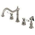 thumbnail image 1 of Kingston Brass KB1798BPLBS 8 x 16 in. Widespread Kitchen Faucet with Brass Sprayer, Satin Nickel, 1 of 7