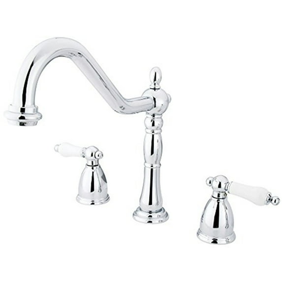 Kingston Brass KB1791PLLS Widespread Kitchen Faucet, Polished Chrome
